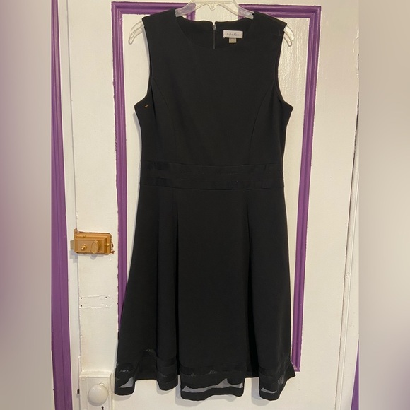 Calvin Klein Black Fit & Flare Dress - Size 12 - Picture 1 of 5